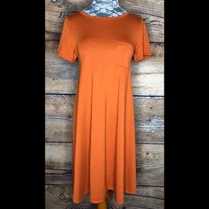 LuLaRoe Carly Orange Solid Unicorn